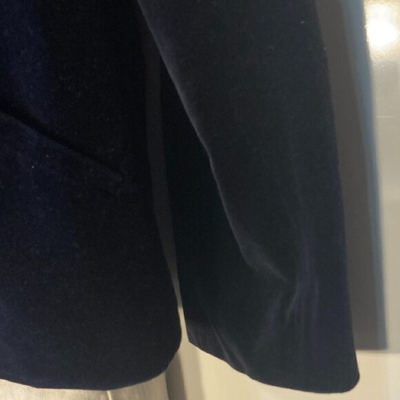 Talbots SZ 4P Navy velvet boxy blazer jacket Dark Romantic Formal Whimsigoth - Picture 6 of 10